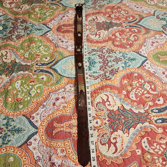3-D Belt Company Western Boho Leather Belt Size Medium - Picture 10 of 11